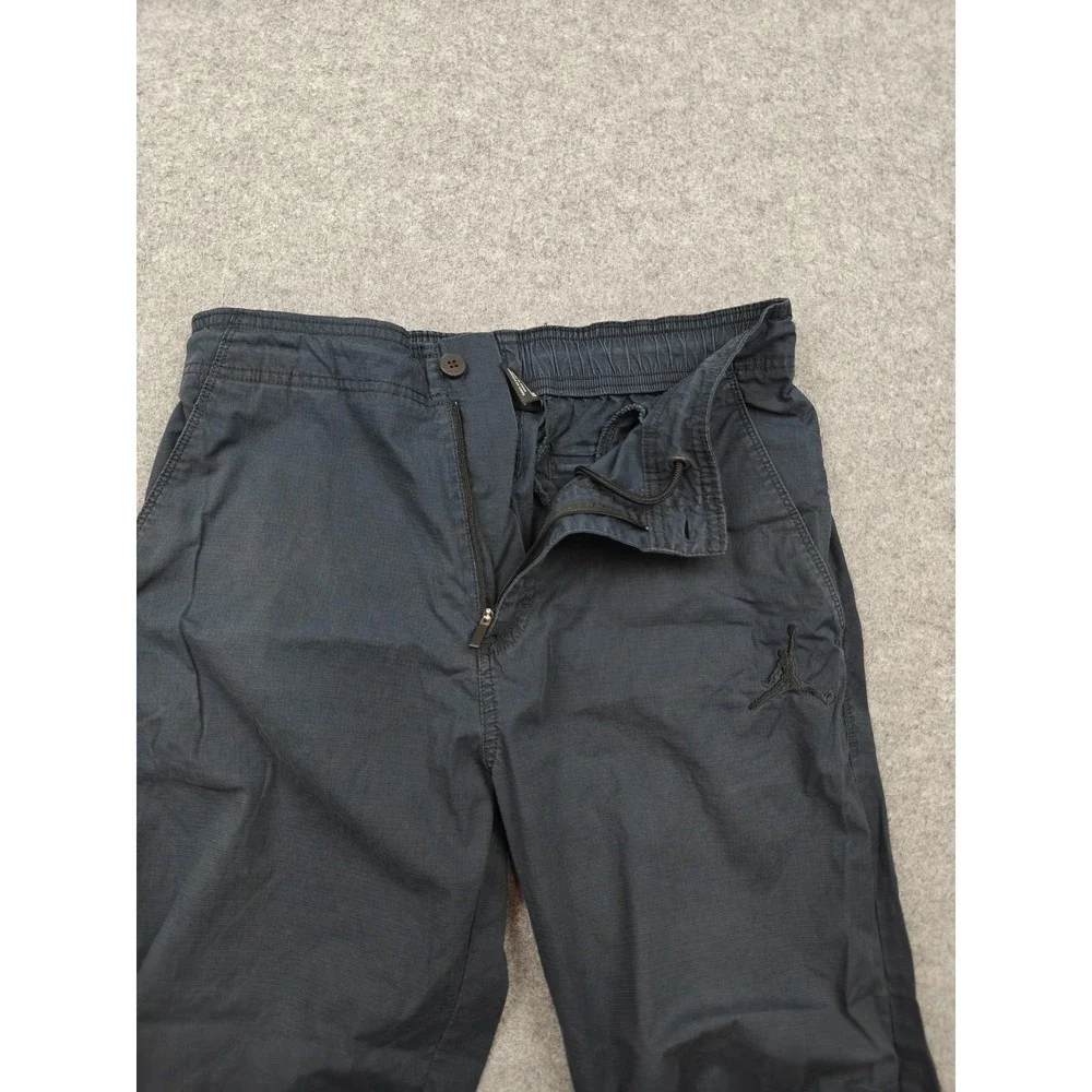 Jordan Pants Mens Medium Blue Woven Joggers Elastic Waist Zip Fly Pockets